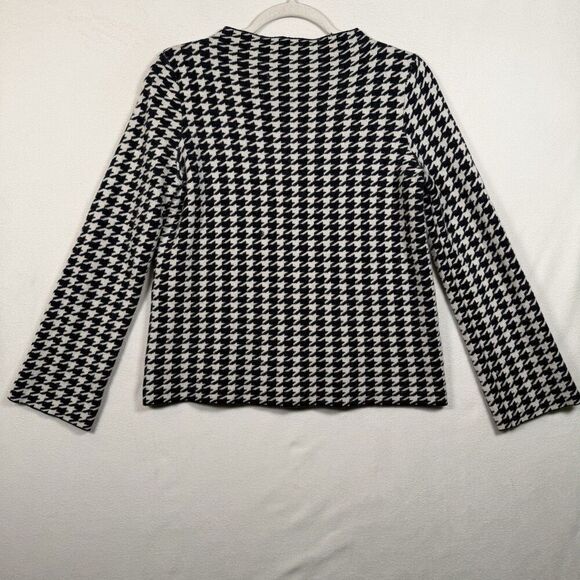 Ann Taylor Sweaters - Ann Taylor Petite MP Houndstooth Sweater Black White Knit Long Sleeve Women